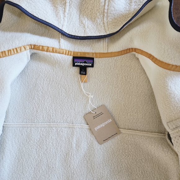 Patagonia Women's Retro Pile Fleece Warm Zipper Pockets Hoody Size Large - Picture 10 of 12